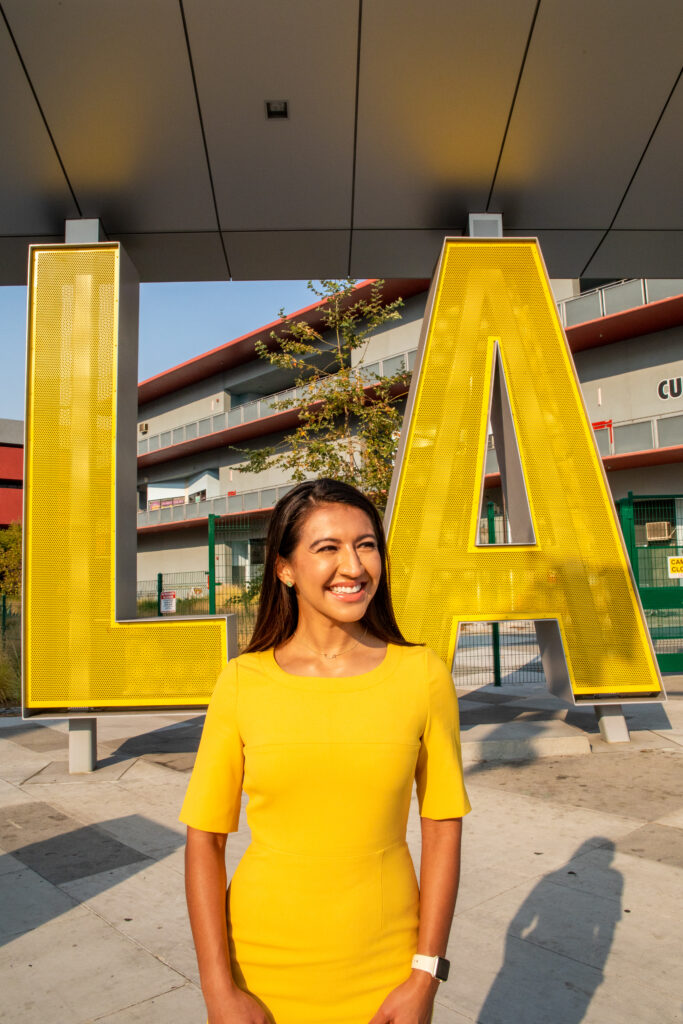 Dulce Vasquez in front of LA